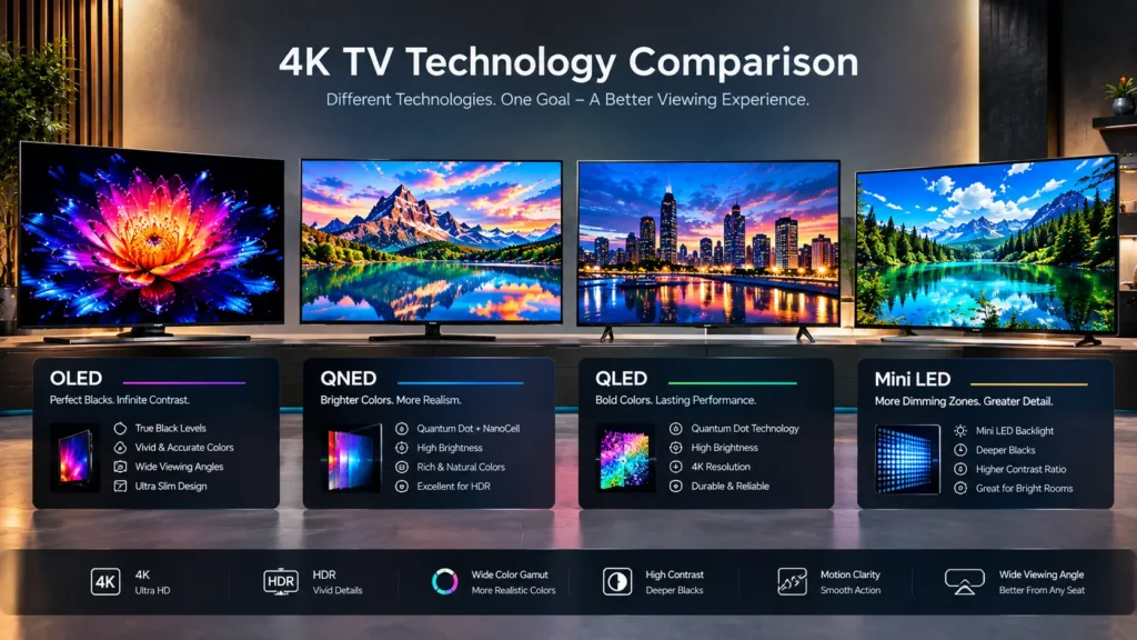 Comparação entre TV LG e televisores Samsung TCL e Hisense